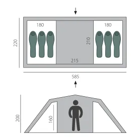 Палатка Ruswell 6 зеленая, Btrace