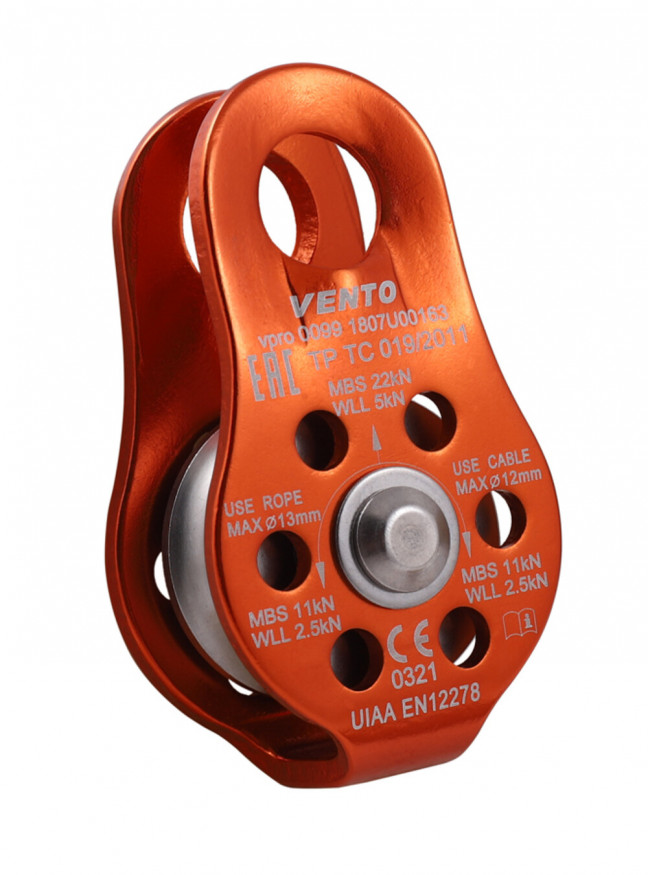 Блок-ролик Венто одинарный Спасатель Люкс дюраль с подшипником