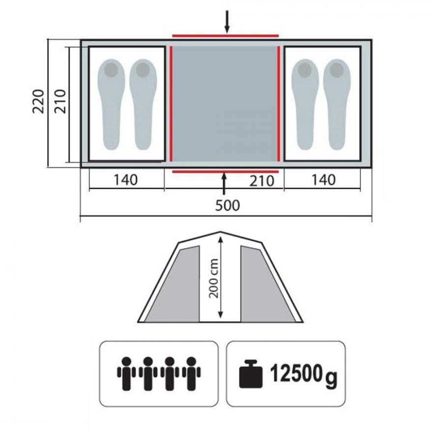Палатка Brest 4 v2, цвет песочный, Tramp
